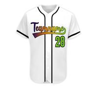 AIFLM Maillot de Baseball Personnalisé Imprimé Nom Numéro Chemises de Baseball Chemise à Boutons pour Hommes/Femmes/Jeunes S-7XL