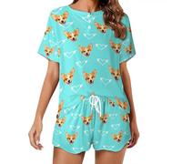 AIFLM Pyjama Set Femme Photo Visage Personnalisé Pyjama Short PJs Personnalisée Nightwear Loungewear Cadeaux Taille S-5XL