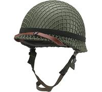 Aifordge WWII US Army M2 Réplique de casque avec filet/toile Mentonnière DIY Peinture (vert)