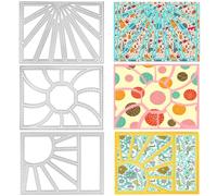 AIFUDA 3 pièces matrices de découpe de cadre de fond 3D pour la fabrication de cartes, découpes pour album de bricolage, scrapbooking, gaufrage décoratif, décorations de fête de mariage