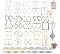 AIFUDA 60 biseaux pour faire des bijoux en résine, pendentif à cadre creux, kits de résine époxy, biseaux ouverts pour le moulage de résine, colliers, boucles d'oreilles, fournitures pour la