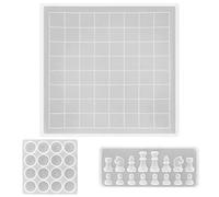 Aifuda ensemble de moules en résine pour échiquier, 1 moule en silicone pour échiquier de jeu, 1 moule pour pions et 1 moule d'épingles, pour moulages à coulée époxy.