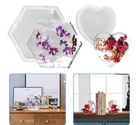 AIFUDA - Lot de 2 grands moules en résine - Moules hexagonaux en silicone pour serre-livres et spécimens de résine époxy, fleurs préservées, mariage