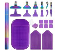 AIFUDA Lot de 22 stylos de peinture diamant 5D avec 12 embouts filetés pour loisirs créatifs