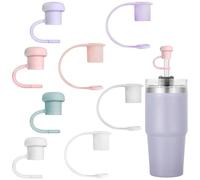 AIFUDA Lot de 8 couvercles de paille réglables compatibles avec les gobelets Stanley, diamètre 6 mm-10 mm, réutilisables, étanches à la poussière et aux fuites