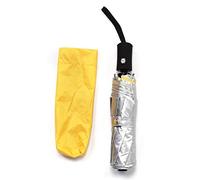 Aigend Sun Umbrella - Parasols automatiques pliants Portables 3 parasols Anti-UV Sun Rain Parapluie pour Les Voyages en Plein air, il pleut des Jours ensoleillés Utilisation Nocturne/Jaune