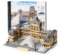 Aigidusansu - Jouet de construction 3D à monter soi-même, composé de 3377 mini-blocs de construction et représentant le Musée du Louvre à Paris, architecture du monde - Pour adultes et enfants à