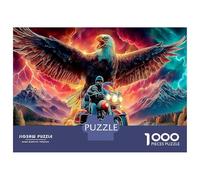 Aigle 1000 Pièces Puzzle À Faire Soi-même pour Mettre À L'épreuve Sa Logique Biker Aigle Sunset Excellent pour Animer Une Fête Et Faire Plaisir À Un Amateur 38x26cm/1000pcs