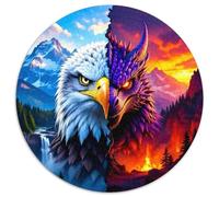 Aigle 1000 Pièces Puzzle Circulaire 3D Haute définition Puzzle Adulte pour Enfants Pression Réduite Puzzle Jeu D'Intelligence Décoration pour Enfants Cadeau 1000pcs (67.5x67.5cm)