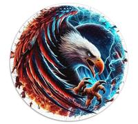 Aigle 1000 Pièces Puzzle Circulaire 3D Haute définition Puzzle Adulte pour Enfants Puzzle Familial Difficile Impossiblepour Adultes Décoration pour Enfants Cadeau 1000pcs (67.5x67.5cm)