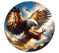 Aigle 1000 Pièces Puzzle Circulaire 3D Haute définition Puzzle Adulte pour Enfants Puzzle Familial Difficile Impossiblepour Adultes Décoration pour Enfants Cadeau 1000pcs (67.5x67.5cm)