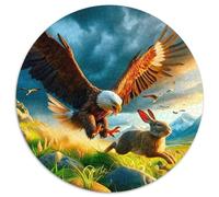 Aigle 1000 Pièces Puzzle Circulaire 3D Haute définition Puzzle Adulte pour Enfants Puzzle Rond Créatif Jeu D'Intelligence De l'art De La Décoration Moderne 1000pcs (67.5x67.5cm)
