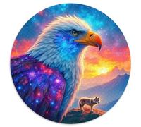 Aigle 1000 Pièces Puzzle Circulaire 3D Haute définition Puzzle Adulte pour Enfants Puzzle Rond Créatif Difficile Impossiblepour Adultes De l'art De La Décoration Moderne 1000pcs (67.5x67.5cm)