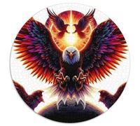 Aigle 1000 Pièces Puzzle Circulaire 3D Haute définition Puzzle Adulte pour Enfants Puzzle Rond Créatif Difficile Impossiblepour Adultes De l'art De La Décoration Moderne 1000pcs (67.5x67.5cm)