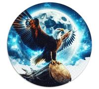 Aigle 1000 Pièces Puzzle Circulaire 3D Haute définition Puzzles Classiques Puzzle Rond Créatif Jeu D'Intelligence De l'art De La Décoration Moderne 1000pcs (67.5x67.5cm)