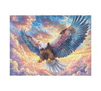 Aigle à tête Blanche avec des éclairs dans Les Nuages de Coucher du Soleil Puzzles 500 Pièces pour Adultes Educa Moderne Décoration Intérieure Relaxant Assemblage Amusant Challenge Famille 500 PCS