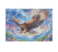 Aigle à tête Blanche avec des éclairs et des Fleurs Puzzles 300 Pièces pour Adultes Educa Relaxant Artistique Décoration Murale Challenge Famille Assemblage Amusant 300 PCS