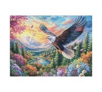 Aigle à tête Blanche avec des Fleurs et des Sommets enneigés Puzzles 500 Pièces pour Adultes Educa Qualité Supérieure Jeu De Réflexion Famille Vision Relaxation Artistique 500 PCS