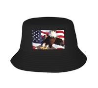 Aigle à tête blanche avec imprimé drapeau américain, casquette pratique et élégante pour adulte, chapeau de pêcheur léger et respirant, noir