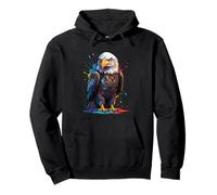 Aigle à tête blanche illustré avec éclaboussures de peinture Sweat à Capuche