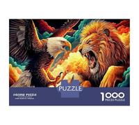 Aigle à tête Blanche & Lion Puzzle DIY 1000 Pièces Ciel Nuageux Cosmique pour Grands-Parents Amélioration De La Mémoire Loisirs Créatifs Cadeau De Noël 38x26cm/1000pcs
