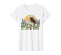 Aigle à tête Blanche Mignon drôle d'oiseau américain aigles Amoureux de l'aigle T-Shirt Graphique avec Valeur, Femme, Blanc, M