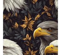Aigle à tête Blanche Papier Peint Adhesif Oiseau Feuilles Motif Mural Film Décoratif Meuble Intissé Wallpaper Autocollant Imperméable Mat Stickers Collant pour Armoires Murs Salon Chambre 0.4X3 M