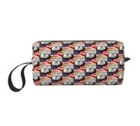 Aigle à tête blanche patriotique avec imprimé drapeau américain, étui de rangement de voyage, pochette de rangement portable à fermeture éclair, sac de rangement pour un rangement ordonné