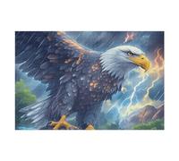 Aigle à tête Blanche sur Une mer de Nuages d'orage Puzzle 1000 Pièces pour Adultes Educa Vision Premium Artistique Carton Épais Anti-éblouissement Décoration Salon Cadeau 1000 PCS