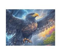 Aigle à tête Blanche sur Une mer de Nuages d'orage Puzzle 500 Pièces pour Adultes Jeu De Challenge Educa Cadeau De Famille Décoration Moderne Détente Créative 500 PCS