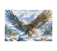 Aigle à tête Blanche Volant dans Le Ciel Bleu avec des Nuages Blancs Puzzles 1000 Pièces pour Adultes Educa Artistique Décoration Intérieure Assemblage Amusant Relaxation Challenge Famille 1000 PCS