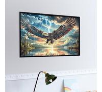 Aigle à tête Blanche Volant dans Une tempête d'éclairs Puzzle 1000 Pièces pour Adultes Educa Vision Décoratif Qualité Supérieure Décoration Salon Challenge Créatif Cadeau Original 1000 PCS