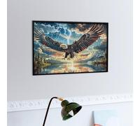 Aigle à tête Blanche Volant dans Une tempête d'éclairs Puzzle 300 Pièces pour Adultes Challenge Difficile Educa Qualité Supérieure Relaxation Art Famille Décoration Murale 300 PCS