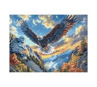 Aigle à tête Blanche Volant sur mer de Nuages d'orage Puzzle 500 Pièces pour Adultes Educa Vision 3D Décoratif Artistique Carton Épais Détente Créative Cadeau De Noël 500 PCS