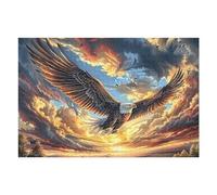 Aigle à tête Blanche Volant sur mer de Nuages d'orage Puzzles 1000 Pièces pour Adultes Educa Décoration Salon 3D Premium Activité De Famille Jeu De Réflexion Assemblage Amusant 1000 PCS
