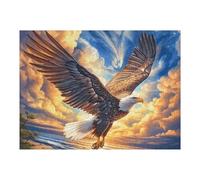 Aigle à tête Blanche Volant sur Une mer de Nuages d'orage Puzzle 500 Pièces pour Adultes Challenge Famille Educa Qualité Supérieure Vision Artistique Relaxation Cadeau Unique Décoration 500 PCS