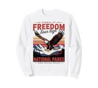 Aigle américain Patriotique américain - Parcs nationaux rétro Sweatshirt
