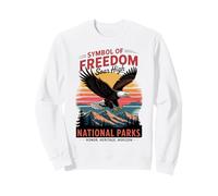 Aigle américain rétro Patriotique américain - Parcs nationaux rétro Sweatshirt