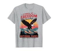 Aigle américain rétro Patriotique américain - Parcs nationaux rétro T-Shirt, Homme, Gris Chiné, M