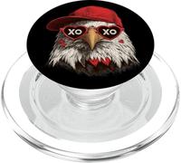 Aigle Amusant avec Lunettes en cœur PopSockets PopGrip pour MagSafe