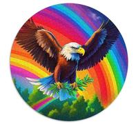 Aigle Arc-en-Ciel 1000 Pièces Casse-tête Oiseau Puzzle Rond pour Adultes Et Enfants Classiques Jeux De Défi Uniques Décompression 1000pcs (67.5x67.5cm)