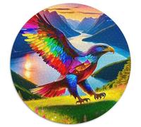 Aigle Arc-en-Ciel 1000 Pièces Casse-tête Oiseau Puzzle Rond pour Adultes Et Enfants Classiques l'art De La Décoration Moderne Décompression 1000pcs (67.5x67.5cm)