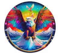 Aigle Arc-en-Ciel 1000 Pièces Casse-tête Oiseau Puzzle Rond pour Adultes Et Enfants Classiques l'art De La Décoration Moderne Qualité Supérieure 1000pcs (67.5x67.5cm)