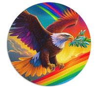 Aigle Arc-en-Ciel 1000 Pièces Casse-tête Oiseau Puzzles Circulaires pour Adultes Et Enfants Classiques Cadeau Décompression 1000pcs (67.5x67.5cm)