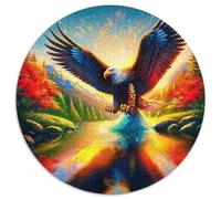 Aigle Arc-en-Ciel 1000 Pièces Casse-tête Oiseau Puzzles Circulaires pour Adultes Et Enfants Classiques l'art De La Décoration Moderne Décompression 1000pcs (67.5x67.5cm)