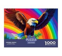 Aigle Arc-en-Ciel 1000 Pièces Jigsaw Puzzle Bird pour Adultes Artistique Jeu Éducatif Défi Activité Créative 70x50cm/1000pcs