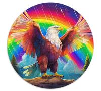 Aigle Arc-en-Ciel 1000 Pièces Puzzle Oiseau Puzzle Circulaire pour Adultes Et Enfants Classiques Jeux De Défi Uniques Décompression 1000pcs (67.5x67.5cm)