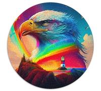 Aigle Arc-en-Ciel 1000 Pièces Puzzle Oiseau Puzzle Rond pour Adultes Et Enfants Classiques Jeux De Défi Uniques Décompression 1000pcs (67.5x67.5cm)