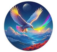 Aigle Arc-en-Ciel 1000 Pièces Puzzle Oiseau Puzzles Circulaires pour Adultes Et Enfants Classiques Cadeaux Qualité Supérieure 1000pcs (67.5x67.5cm)