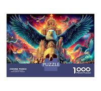 Aigle au-Dessus du château en ruine Puzzle De 1000 Pièces pour Adultes Et Enfants Dès 14 Ans Jeu Cadeau Unique Divertissement Créatif Cadeau Classiques Décoration Maison Anti-Stress 52x38cm/1000pcs